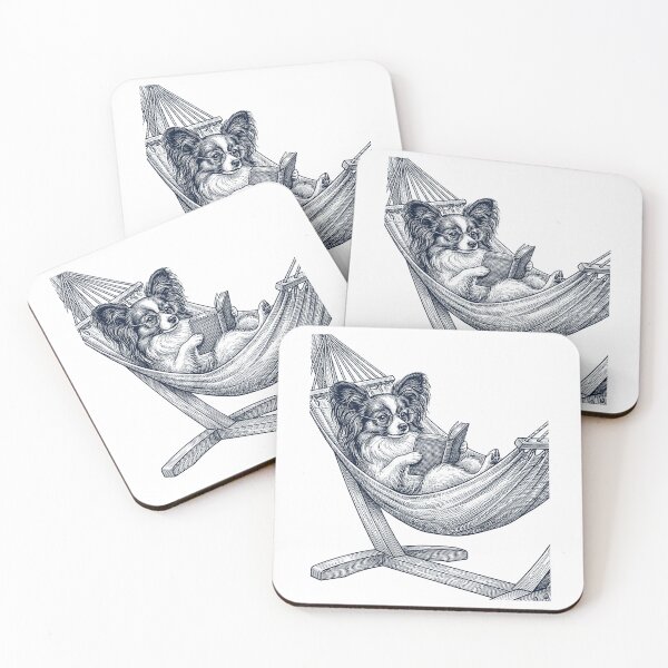 Item preview, Vintage Papillon Reading Book Summer Hammock Dog Lover designed and sold by DoodleTortle.