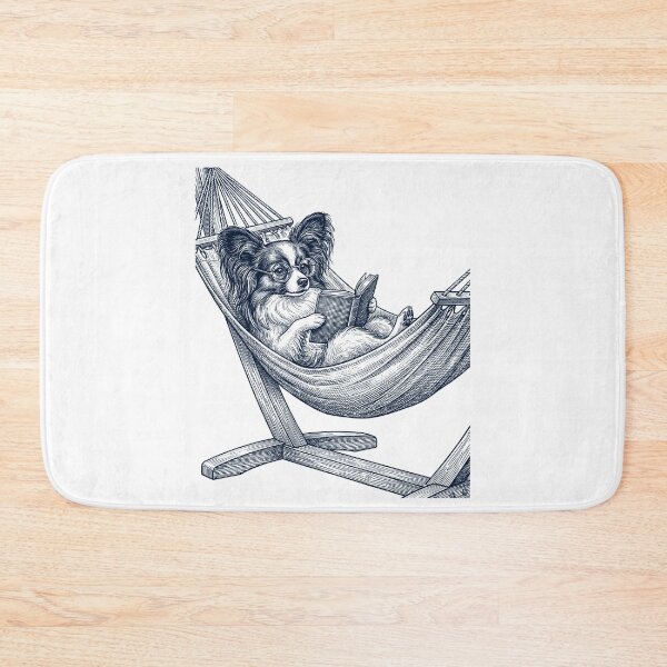 Item preview, Vintage Papillon Reading Book Summer Hammock Dog Lover designed and sold by DoodleTortle.