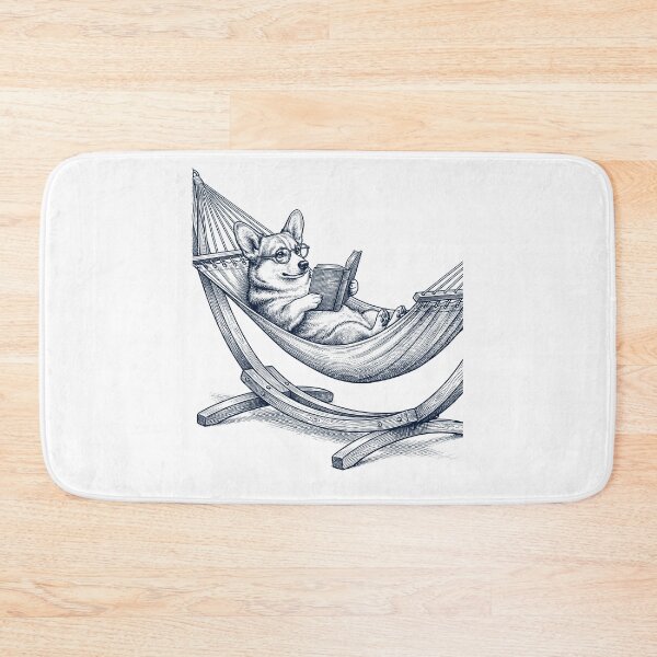 Item preview, Vintage Pembroke Welsh Corgi Reading Book Summer Hammock Dog Lover designed and sold by DoodleTortle.