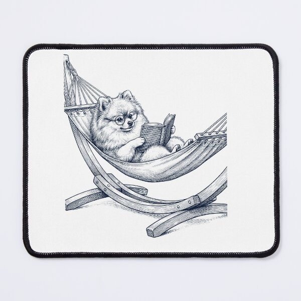 Item preview, Vintage Pomeranian Reading Book Summer Hammock Dog Lover designed and sold by DoodleTortle.