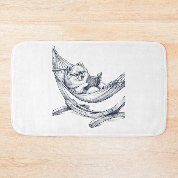 Item preview, Vintage Pomeranian Reading Book Summer Hammock Dog Lover designed and sold by DoodleTortle.