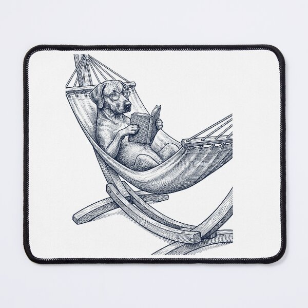 Item preview, Vintage Rhodesian Ridgeback Reading Book Summer Hammock Dog Lover designed and sold by DoodleTortle.