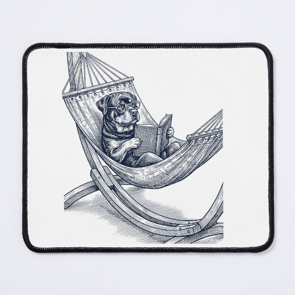 Item preview, Vintage Rottweiler Reading Book Summer Hammock Dog Lover designed and sold by DoodleTortle.
