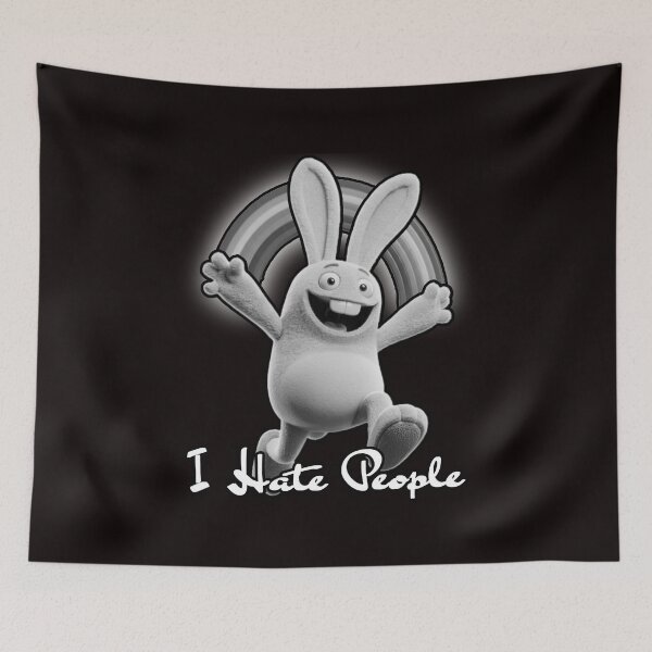 Item preview, Cute Antisocial Bunny "I Hate People" Funny Meme T-Shirt & Sticker designed and sold by A-T-H.