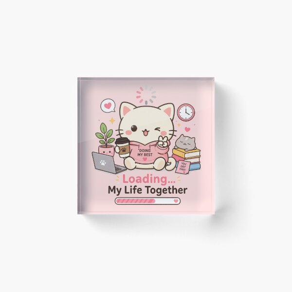 Item preview, Funny Cat Loading My Life Together Meme designed and sold by ARTISTRYHOME-27.