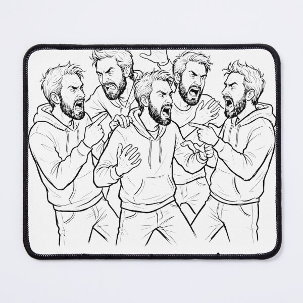 Item preview, Me Vs Me Internal Conflict Funny Overthinking Drawing designed and sold by LowBattery Social Club.