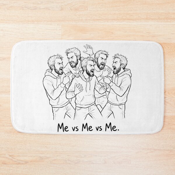 Item preview, Me Vs Me Internal Conflict Funny Overthinking Drawing designed and sold by LowBattery Social Club.