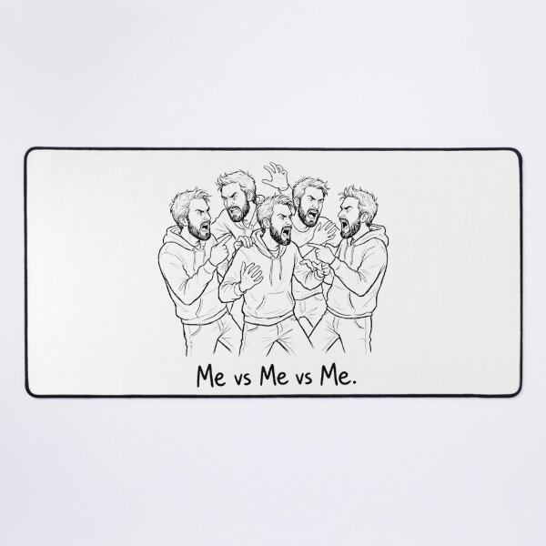 Item preview, Me Vs Me Internal Conflict Funny Overthinking Drawing designed and sold by LowBattery Social Club.