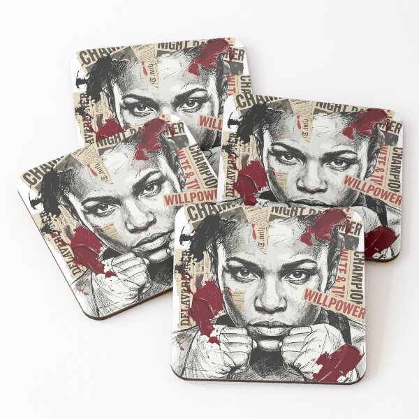 Item preview, Portrait of a Determined Champion Boxer in a Collage Style designed and sold by TaruHonu.