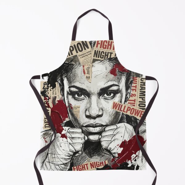 Item preview, Portrait of a Determined Champion Boxer in a Collage Style designed and sold by TaruHonu.