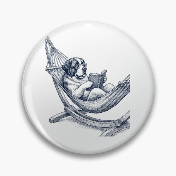 Item preview, Vintage Saint Bernard Reading Book Summer Hammock Dog Lover designed and sold by DoodleTortle.