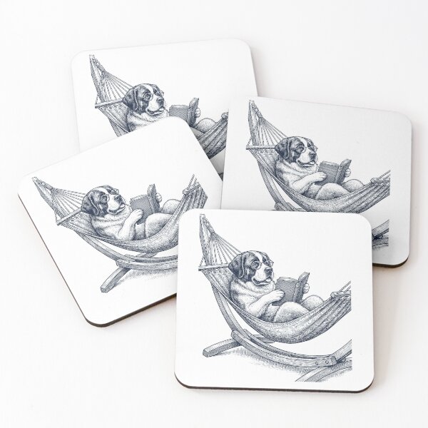 Item preview, Vintage Saint Bernard Reading Book Summer Hammock Dog Lover designed and sold by DoodleTortle.