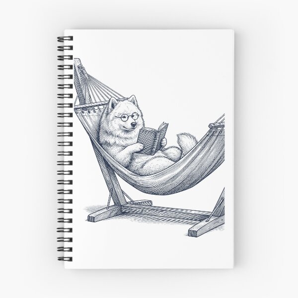 Item preview, Vintage Samoyed Reading Book Summer Hammock Dog Lover designed and sold by DoodleTortle.