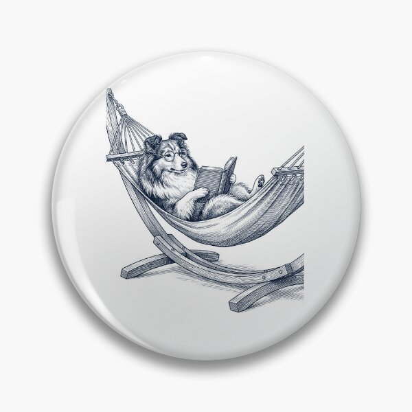 Item preview, Vintage Shetland Sheepdog Reading Book Summer Hammock Dog Lover designed and sold by DoodleTortle.