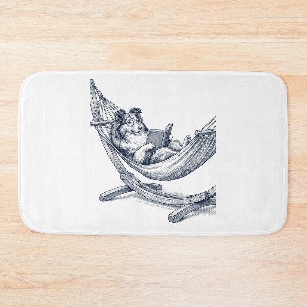 Item preview, Vintage Shetland Sheepdog Reading Book Summer Hammock Dog Lover designed and sold by DoodleTortle.