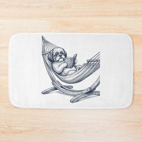 Item preview, Vintage Shih Tzu Reading Book Summer Hammock Dog Lover designed and sold by DoodleTortle.