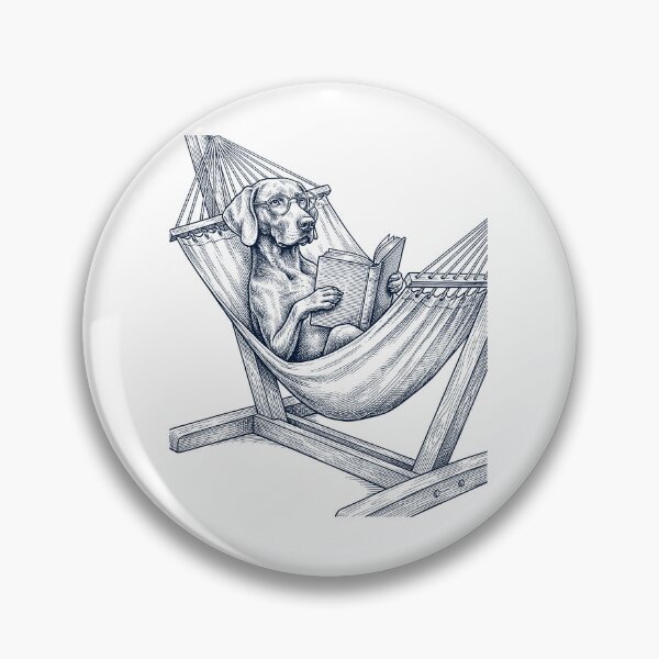 Item preview, Vintage Weimaraner Reading Book Summer Hammock Dog Lover designed and sold by DoodleTortle.