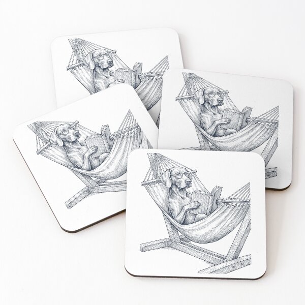 Item preview, Vintage Weimaraner Reading Book Summer Hammock Dog Lover designed and sold by DoodleTortle.