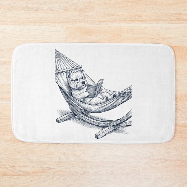 Item preview, Vintage West Highland White Terrier Reading Book Summer Hammock Dog Lover designed and sold by DoodleTortle.