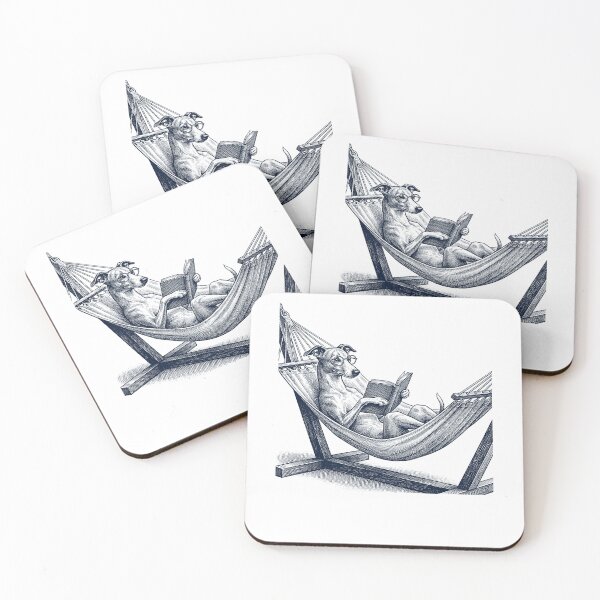Item preview, Vintage Whippet Reading Book Summer Hammock Dog Lover designed and sold by DoodleTortle.
