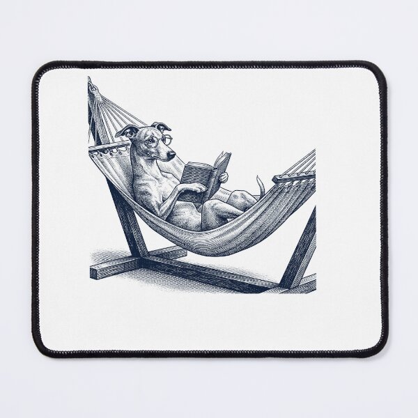 Item preview, Vintage Whippet Reading Book Summer Hammock Dog Lover designed and sold by DoodleTortle.