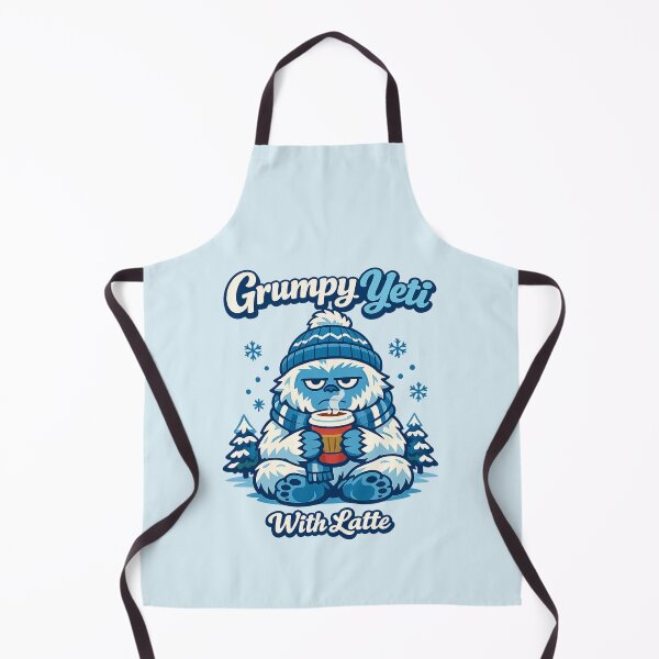 Item preview, Grumpy Yeti With Latte | Funny Coffee Monster Winter Mood designed and sold by PopCulturePixel.