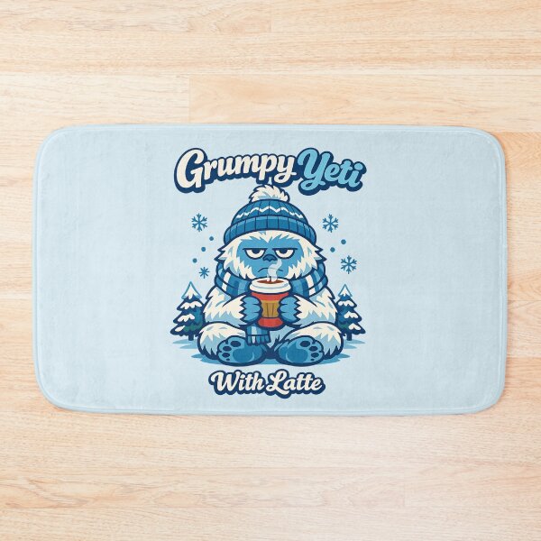 Item preview, Grumpy Yeti With Latte | Funny Coffee Monster Winter Mood designed and sold by PopCulturePixel.
