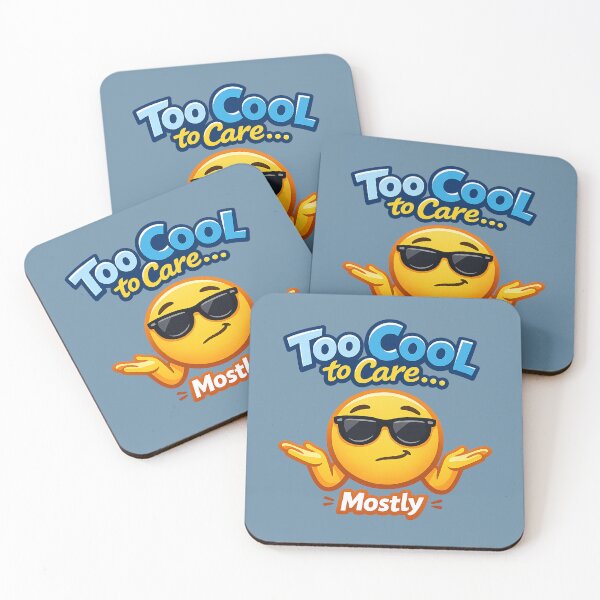 Item preview, Too Cool to Care Mostly | Funny Sunglasses Emoji Shrug Meme designed and sold by PopCulturePixel.
