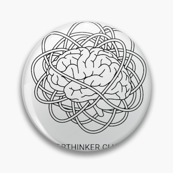 Item preview, Overthinker Club We Analyze Everything Twice Brain Logo designed and sold by LowBattery Social Club.
