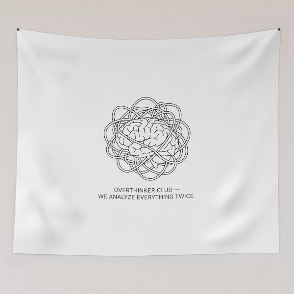 Item preview, Overthinker Club We Analyze Everything Twice Brain Logo designed and sold by LowBattery Social Club.