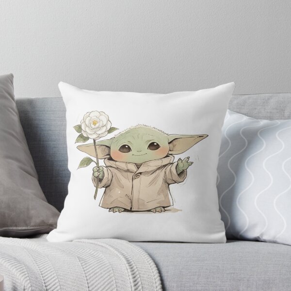 Artikelvorschau, Baby Yoda mit Kamelienblüte, niedlicher Grogu-Blumen-Look entworfen und verkauft von LIS AND MELIVERSO.