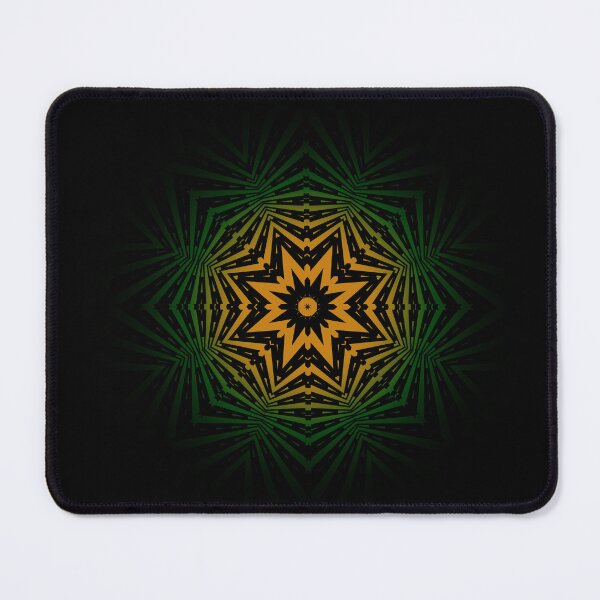 Item preview, Golden Green Star Mandala designed and sold by IntelliMindDesigns.