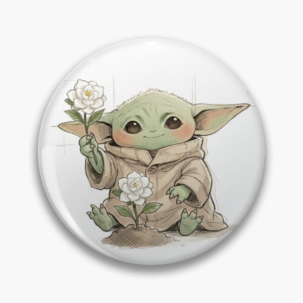 Item preview, BABY YODA WITH GARDENIA FLOWER CUTE GROGU FLORAL AESTHETIC designed and sold by LIS AND MELIVERSO.