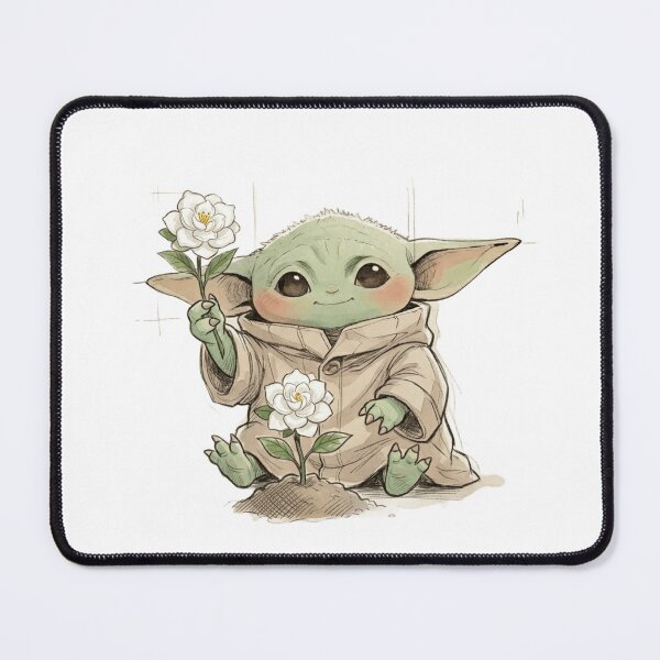 Item preview, BABY YODA WITH GARDENIA FLOWER CUTE GROGU FLORAL AESTHETIC designed and sold by LIS AND MELIVERSO.