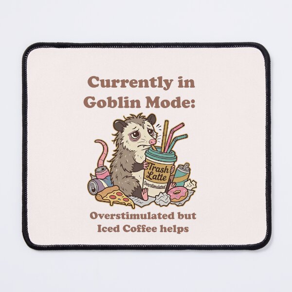 Item preview, Goblin Mode Opossum - Overstimulated but Iced Coffee Helps Meme designed and sold by SylwiaPrint.