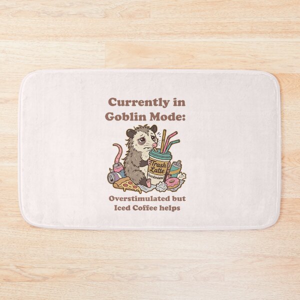 Item preview, Goblin Mode Opossum - Overstimulated but Iced Coffee Helps Meme designed and sold by SylwiaPrint.