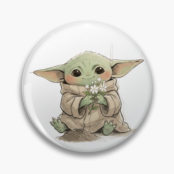 Item preview, BABY YODA WITH JASMINE FLOWER CUTE GROGU FLORAL AESTHETIC designed and sold by LIS AND MELIVERSO.