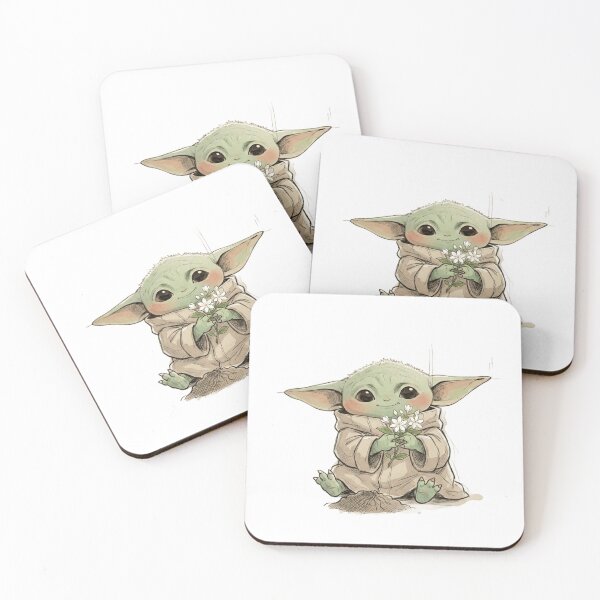 Item preview, BABY YODA WITH JASMINE FLOWER CUTE GROGU FLORAL AESTHETIC designed and sold by LIS AND MELIVERSO.