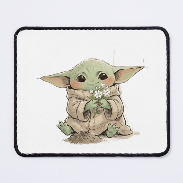 Item preview, BABY YODA WITH JASMINE FLOWER CUTE GROGU FLORAL AESTHETIC designed and sold by LIS AND MELIVERSO.