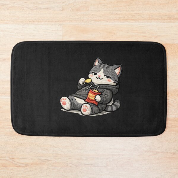 Item preview, Lazy Weekend Cat Cozy Aesthetic | Funny Kawaii Animal Embroidery Style designed and sold by ColorSplash123.