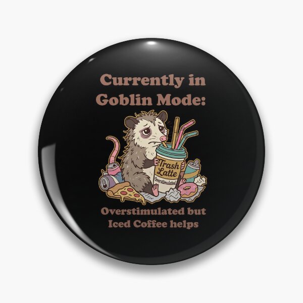 Item preview, Goblin Mode Opossum - Overstimulated but Iced Coffee Helps Meme designed and sold by SylwiaPrint.