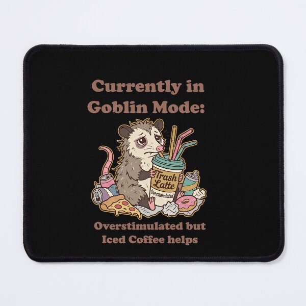 Item preview, Goblin Mode Opossum - Overstimulated but Iced Coffee Helps Meme designed and sold by SylwiaPrint.