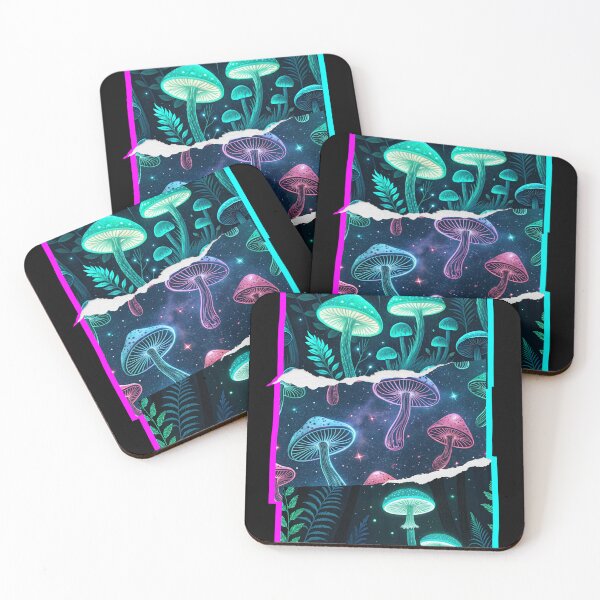 Item preview, Glow in the Dark Mushrooms – Trippy Cosmic Forest Vibe designed and sold by Szpaku desart .