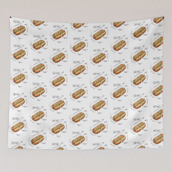 Item preview, Hot Dog - Technical Drawing designed and sold by Rhu Creations.