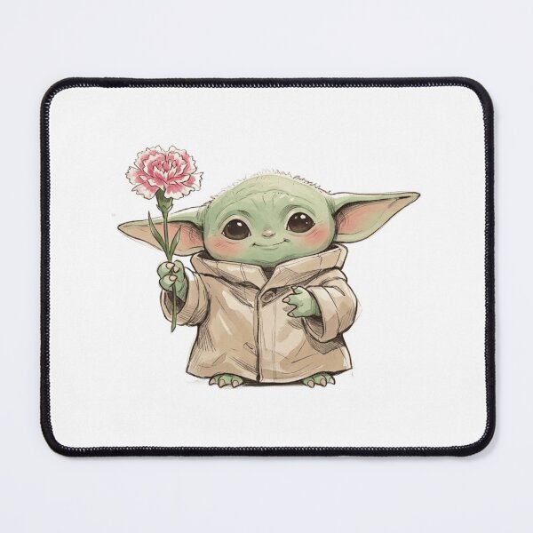 Item preview, BABY YODA WITH CARNATION FLOWER CUTE GROGU FLORAL AESTHETIC designed and sold by LIS AND MELIVERSO.