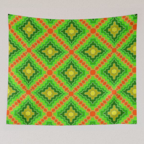 Item preview, Diagonal Retro Wave‑Square Pattern in Bold Colors designed and sold by anamariafischer.