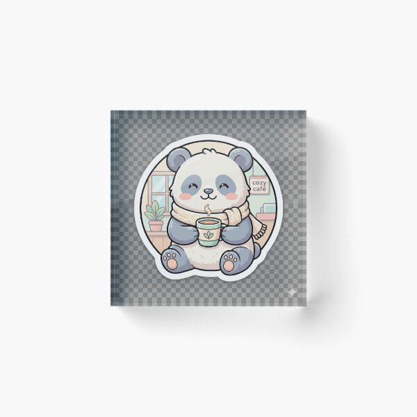 Item preview, Coffee Lover Panda – Cute Kawaii Sticker designed and sold by ArtNestStudio24.