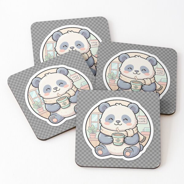 Item preview, Coffee Lover Panda – Cute Kawaii Sticker designed and sold by ArtNestStudio24.