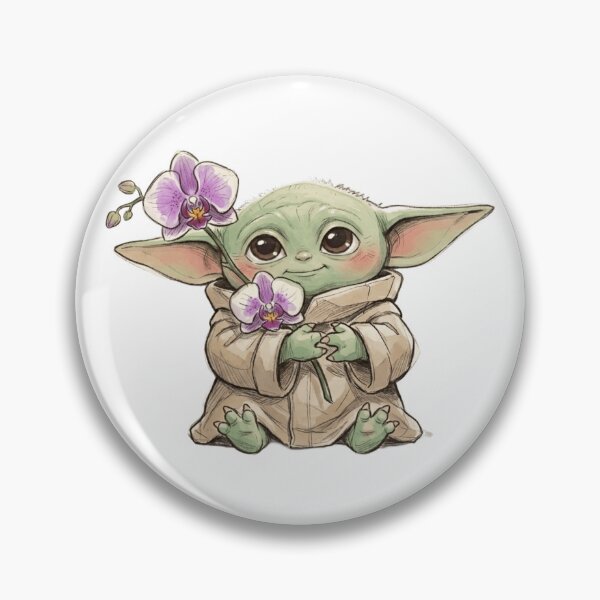 Item preview, BABY YODA WITH ORCHID FLOWER CUTE GROGU FLORAL AESTHETIC designed and sold by LIS AND MELIVERSO.