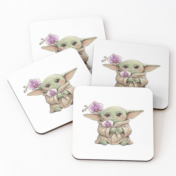 Item preview, BABY YODA WITH ORCHID FLOWER CUTE GROGU FLORAL AESTHETIC designed and sold by LIS AND MELIVERSO.